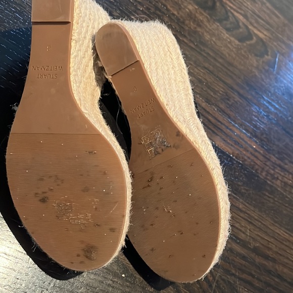 Stuart Weitzman black suede slide wedges. Size 5 - Picture 4 of 4